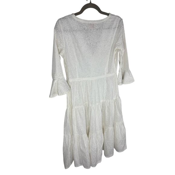 Le Sirenuse Taxi Bella Maxi Dress Embroidered Tiered Garden Summer Boho Party S - Picture 9 of 9